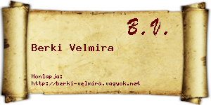 Berki Velmira névjegykártya